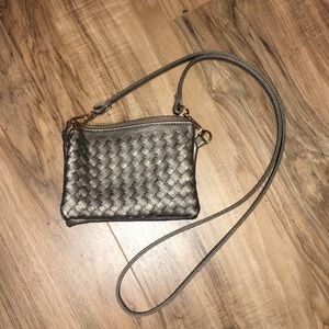 silver  cross body purse